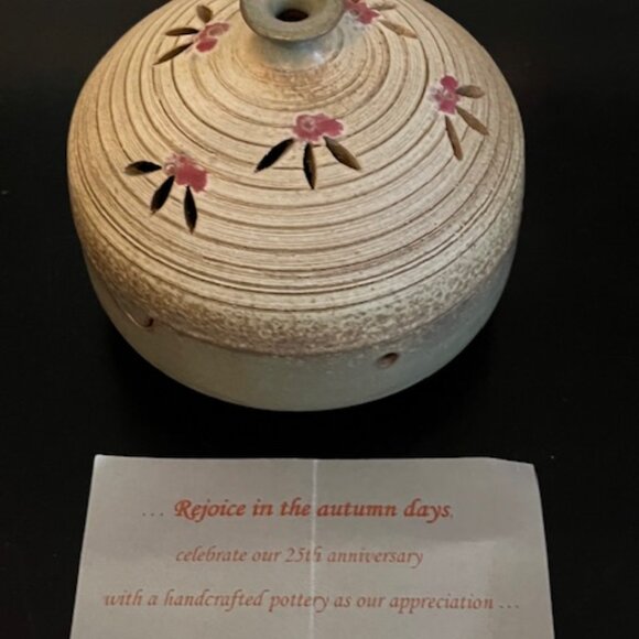 Vintage Pottery Hollow Incense Burner - Picture 1 of 5